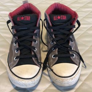 Converse Men's Chuck Taylor All Star Street Mid Charcoal Red Black 136498F